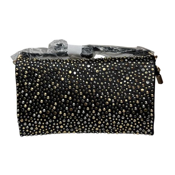 NWT Urban Expressions Krista Black Two-Tone Studded Embellished Evening Bag - Picture 8 of 14
